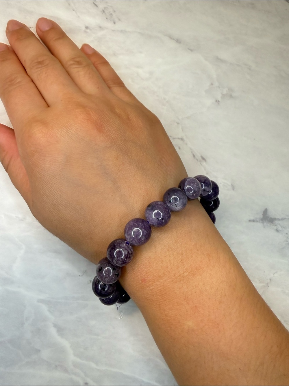 Lepidolite Crystal bracelet on stretch cord